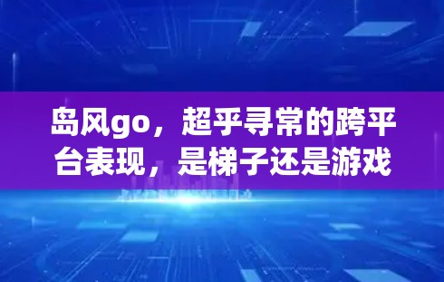 岛风go，超乎寻常的跨平台表现，是梯子还是游戏加速器？