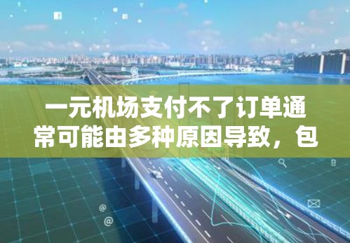 一元机场支付不了订单通常可能由多种原因导致，包括订单类型、设备问题、联系方式错误、提交订单不完整或已被其他用户处理。以下是逐步排查和解决问题的建议