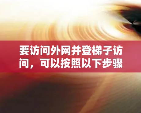 要访问外网并登梯子访问，可以按照以下步骤进行